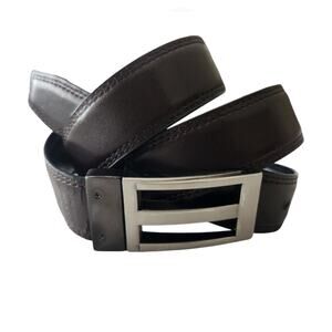 Reversible black to brown leather belt 34